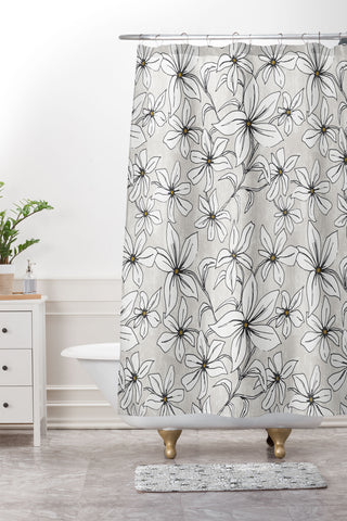 Heather Dutton Lilium Stone Shower Curtain And Mat