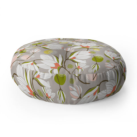 Heather Dutton Magnolia Blossom Stone Floor Pillow Round
