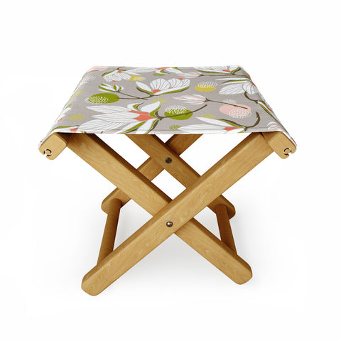Heather Dutton Magnolia Blossom Stone Folding Stool