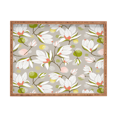 Heather Dutton Magnolia Blossom Stone Rectangular Tray