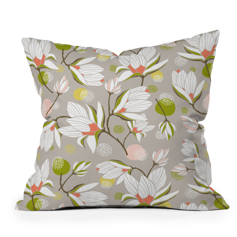 Heather Dutton Magnolia Blossom Stone Throw Pillow