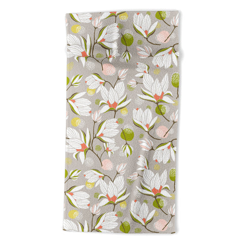 Heather Dutton Magnolia Blossom Stone Beach Towel