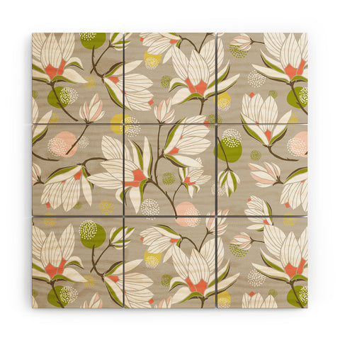 Heather Dutton Magnolia Blossom Stone Wood Wall Mural
