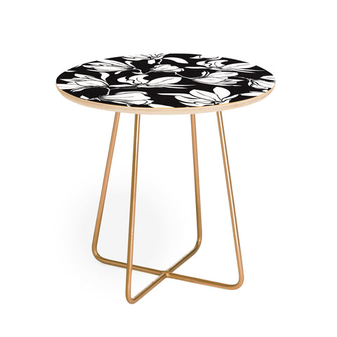 Heather Dutton Magnolia Garden Black Round Side Table
