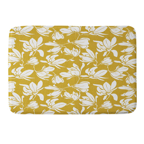 Heather Dutton Magnolia Garden Goldenrod Memory Foam Bath Mat
