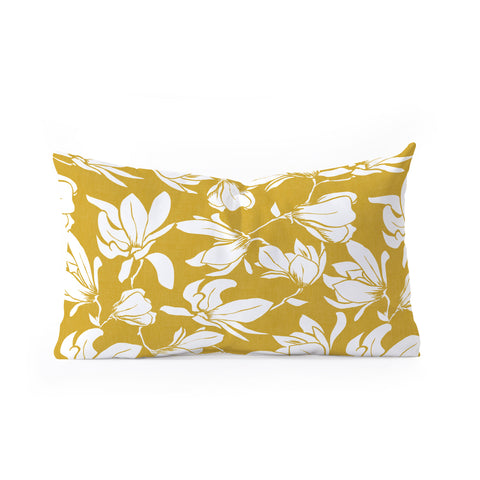 Heather Dutton Magnolia Garden Goldenrod Oblong Throw Pillow