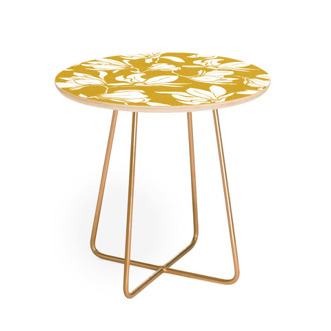 Heather Dutton Magnolia Garden Goldenrod Round Side Table