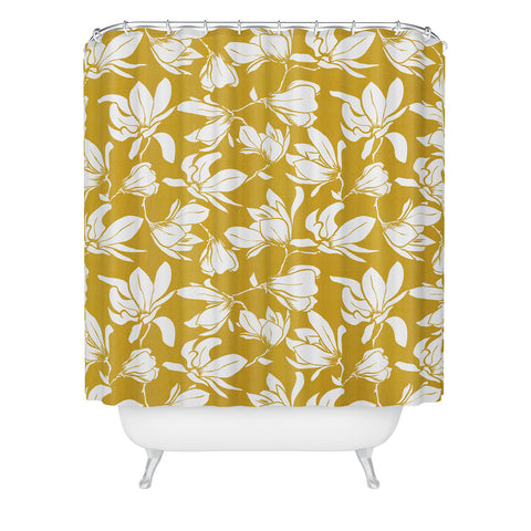Heather Dutton Magnolia Garden Goldenrod Shower Curtain