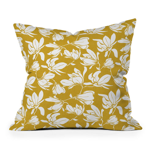 Heather Dutton Magnolia Garden Goldenrod Throw Pillow