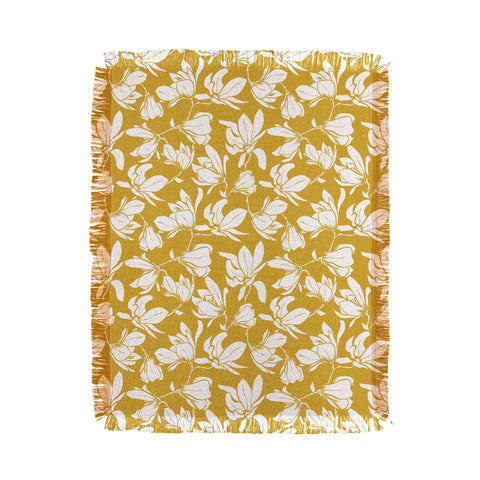 Heather Dutton Magnolia Garden Goldenrod Throw Blanket