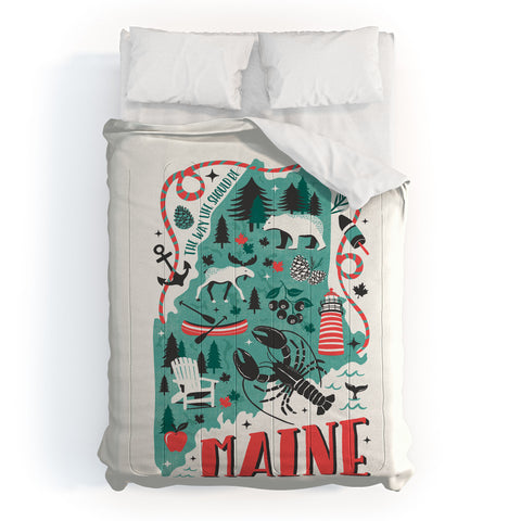 Heather Dutton Maine Map Comforter