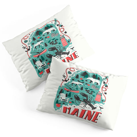 Heather Dutton Maine Map Pillow Shams
