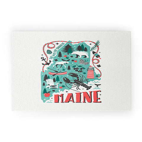 Heather Dutton Maine Map Welcome Mat