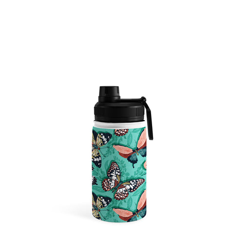 Heather Dutton Mariposa Boho Butterflies Aqua Water Bottle