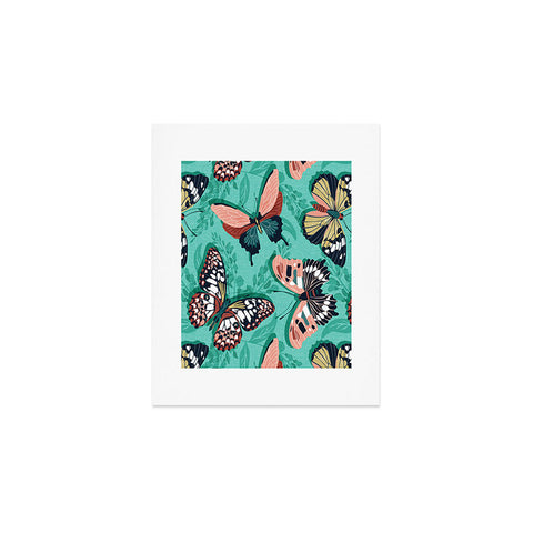 Heather Dutton Mariposa Boho Butterflies Aqua Art Print