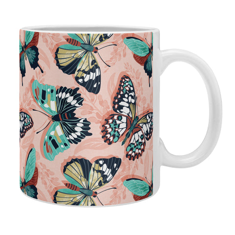 Heather Dutton Mariposa Boho Butterflies Pink Coffee Mug