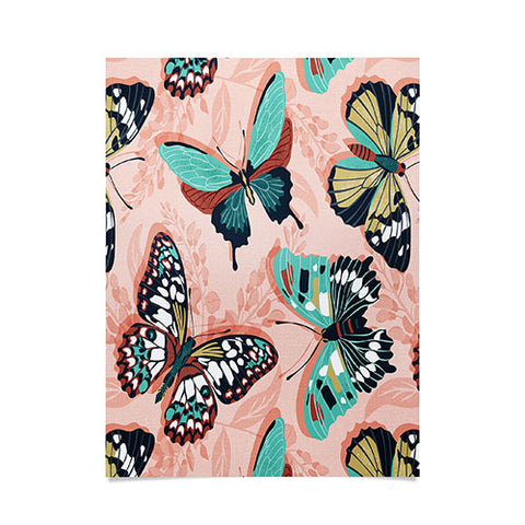 Heather Dutton Mariposa Boho Butterflies Pink Poster
