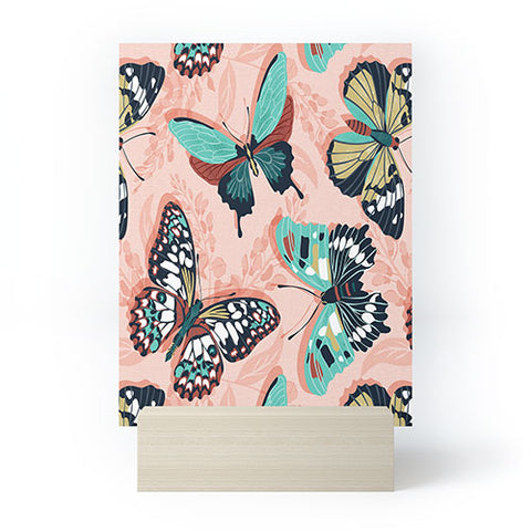 Heather Dutton Mariposa Boho Butterflies Pink Mini Art Print