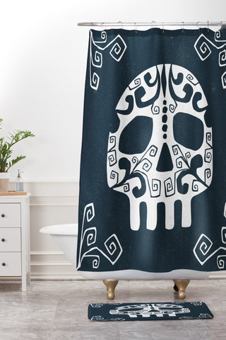 Heather Dutton Mascara de muerte Shower Curtain And Mat