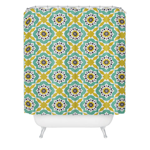 Heather Dutton Mattonelle Shower Curtain