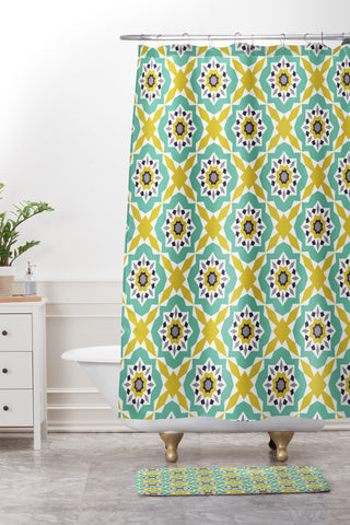 Heather Dutton Mattonelle Shower Curtain And Mat