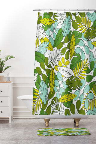Heather Dutton Modern Tropics Shower Curtain And Mat