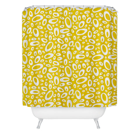 Heather Dutton Molecular Yellow Shower Curtain
