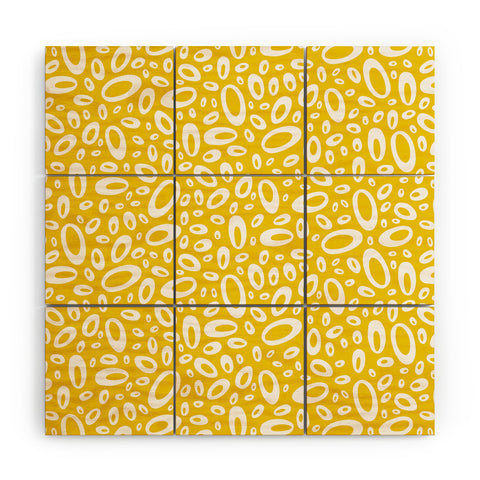 Heather Dutton Molecular Yellow Wood Wall Mural