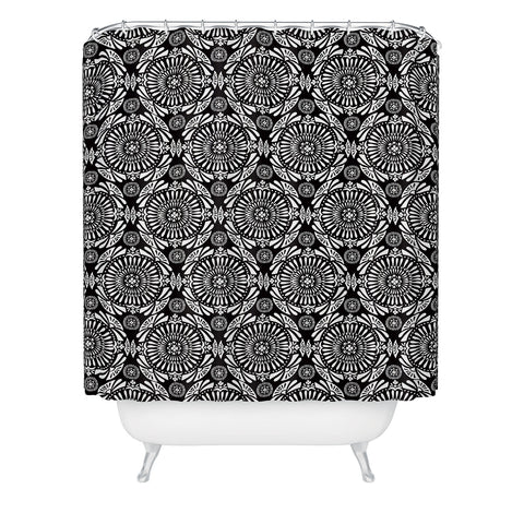 Heather Dutton Mystral Black and White Shower Curtain
