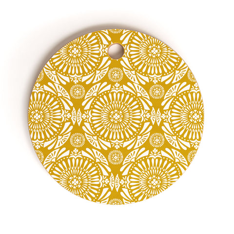 Heather Dutton Mystral Yellow Cutting Board Round