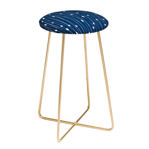 Heather Dutton Navy Entangled Counter Stool