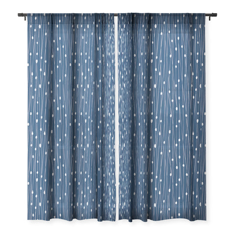 Heather Dutton Navy Entangled Sheer Window Curtain
