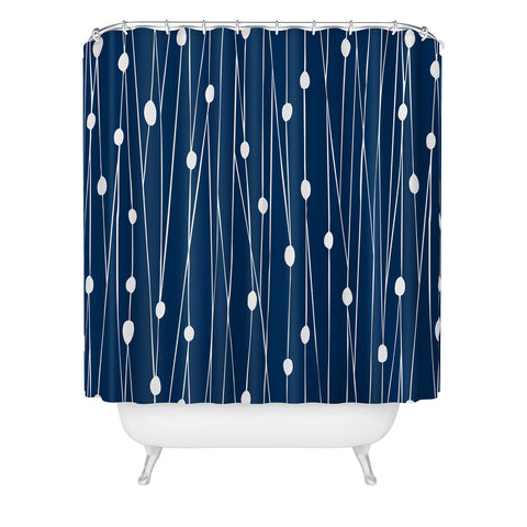 Heather Dutton Navy Entangled Shower Curtain
