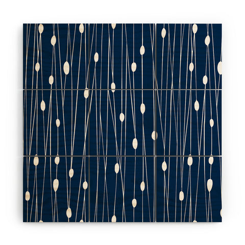 Heather Dutton Navy Entangled Wood Wall Mural