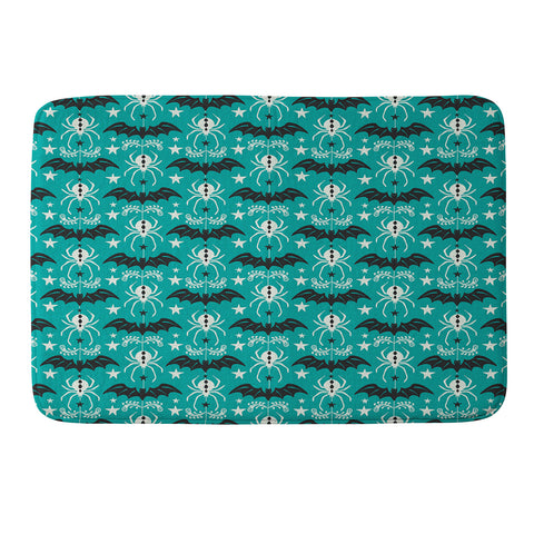 Heather Dutton Night Creatures Teal Memory Foam Bath Mat