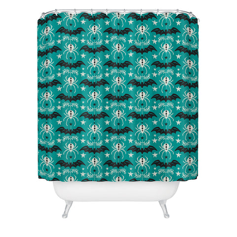 Heather Dutton Night Creatures Teal Shower Curtain