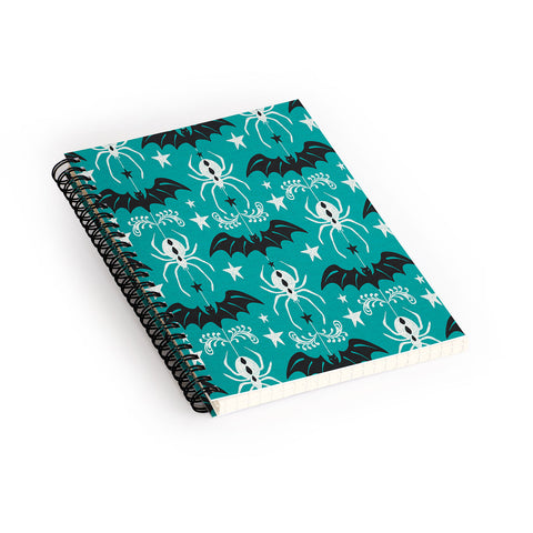 Heather Dutton Night Creatures Teal Spiral Notebook