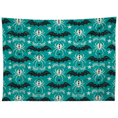 Heather Dutton Night Creatures Teal Tapestry