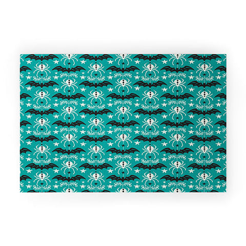 Heather Dutton Night Creatures Teal Welcome Mat