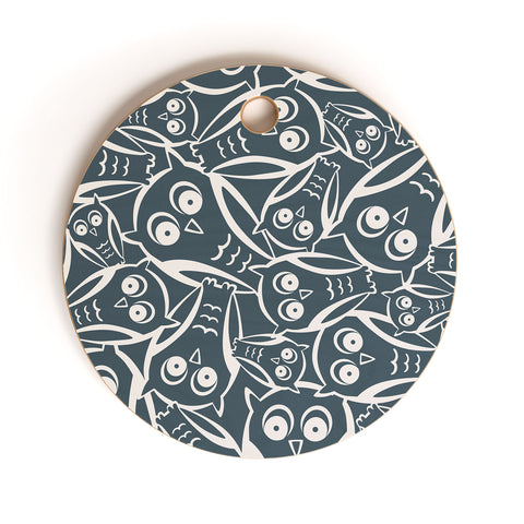 Heather Dutton Night Owl Cutting Board Round