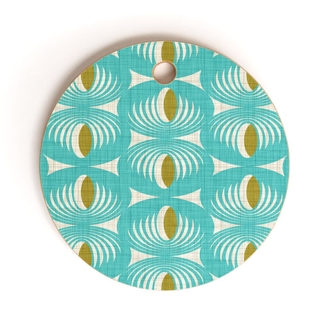 Heather Dutton Oculus Aqua Cutting Board Round