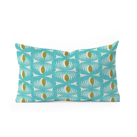 Heather Dutton Oculus Aqua Oblong Throw Pillow