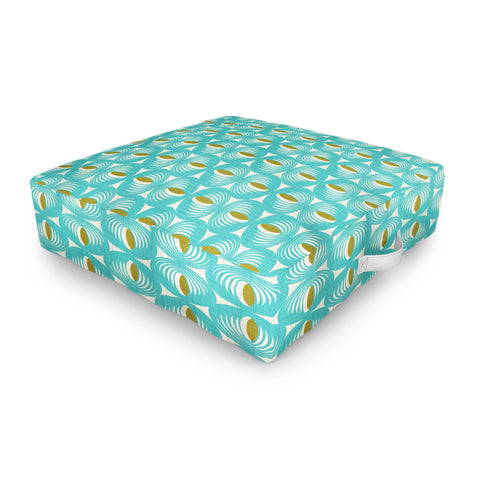 Heather Dutton Oculus Aqua Outdoor Floor Cushion
