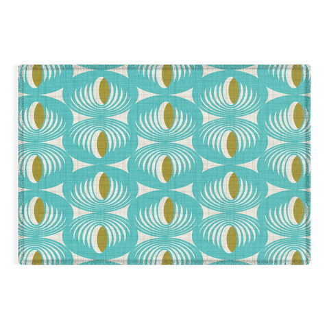 Heather Dutton Oculus Aqua Outdoor Rug