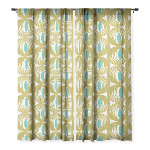 Heather Dutton Oculus Olive Green Sheer Window Curtain