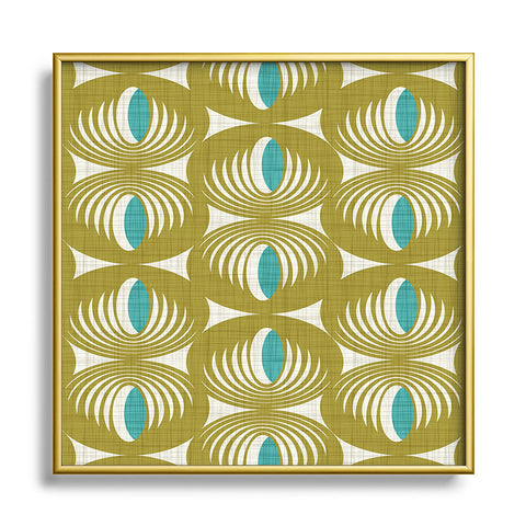 Heather Dutton Oculus Olive Green Square Metal Framed Art Print