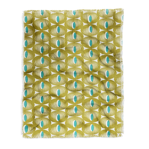 Heather Dutton Oculus Olive Green Throw Blanket