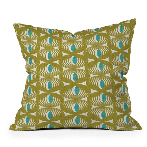 Heather Dutton Oculus Olive Green Throw Pillow