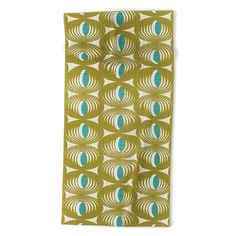 Heather Dutton Oculus Olive Green Beach Towel