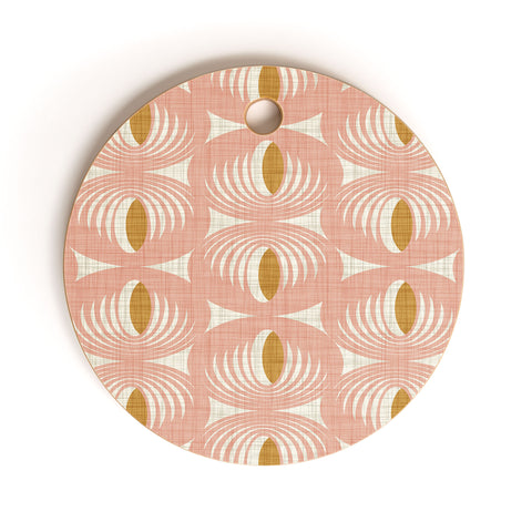 Heather Dutton Oculus Pink Cutting Board Round